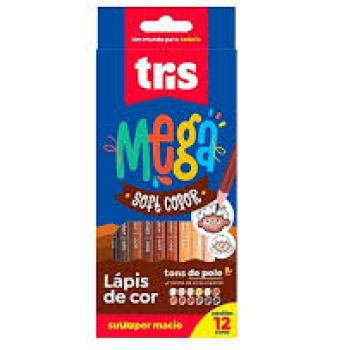 Lápis De Cor Mega Soft Color - 12 Cores - Tris