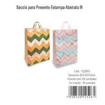 Sacola para Presente Estampada 26X32X12-KZ5156M