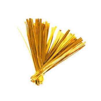 Lacre de Metalizado Dourado 4mmx1cm com 100 Unidade - Silver Festas
