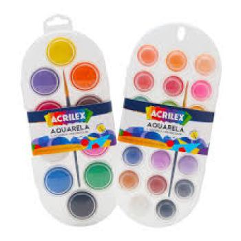 Estojo Aquarela 10 Cores e Um Pincel - Acrilex - Valor por Unidade