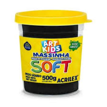 Massa de Modelar Soft 500G Preta Acrilex