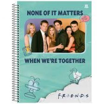 Caderno Friends Universitário 1M Espiral Poster Capa Dura 80 Fls - Animativa