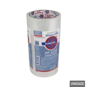 Fita Adesiva 45mmx40m Transparente - Eurocell - Valor por Unidade