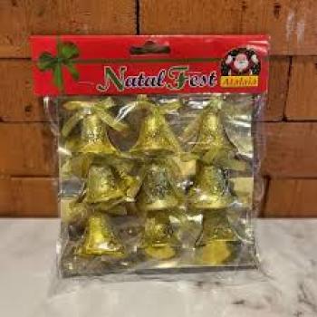 Pendente Sino de Metal 9 Peças 3 cm Natal