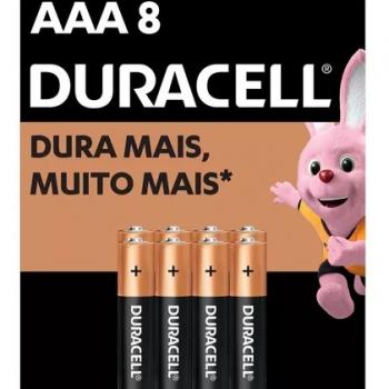 Pilha Alcalina Duracell  AAA Blister 8 Unidades