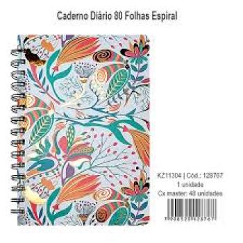 Cadeno Diário CD Espiral 80 Folhas - Kaz
