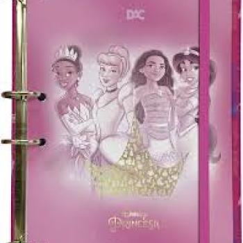 Caderno Argolado Colegial com Elástico Princesa Disney - 185mmx259mm - Dac
