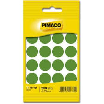 Etiqueta Pimaco TP-19mm  Verde Manual com 200 Etiquetas