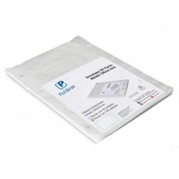 Envelope Plástico Ofício 4 furos Médio 0,10 mm - Polibras*