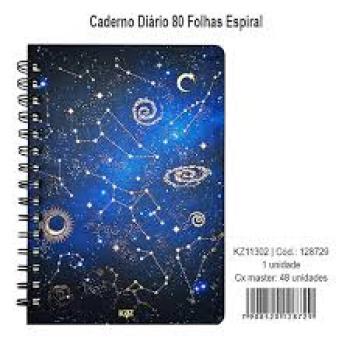 Cadeno Diário CD Espiral 80 Folhas - Kaz