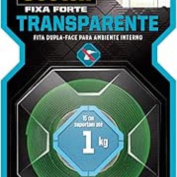 Fita Fixa Forte  Transparente suporta ate 1kg Verde 3m