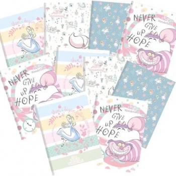 Caderno Brochurão 1 matéria 48 fls Alice País Maravilhas Disney Capa Dura
