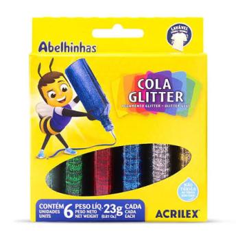 Cola Glitter estojo 6 cores - Acrilex