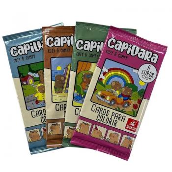 Cards para Colorir com 6 Fls Capivara -