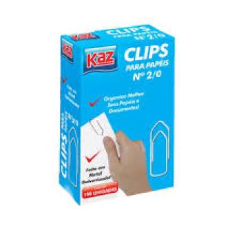 Clips para Papel Kaz Nr 2/0 - com 100 Unidades