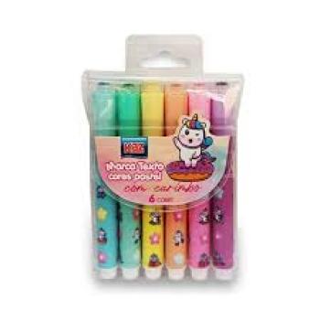 Marca Texto 6 Cores com Carimbo - Kaz