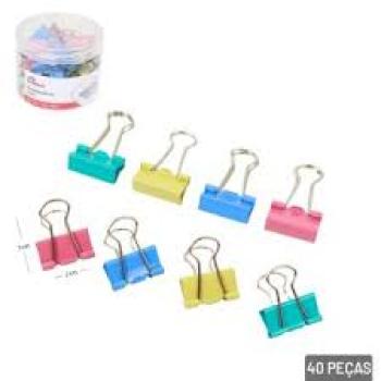 Mini Prendedor de Metal 2cm 40 Peças Colorido