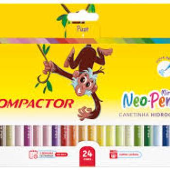 Caneta Hodrografica 24 Cores Neo Pen Mirim - Compactor
