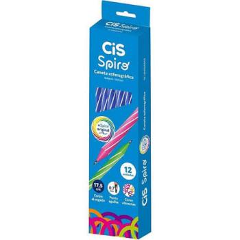 Caneta Esferográfica Cis Spiro  0,7mm Azul 52.0609 - Sertic - Valor por Unidade