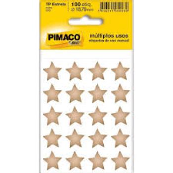 Etiqueta Pimaco  Estrela Prateada 18,79mm com 100 Etiquetas