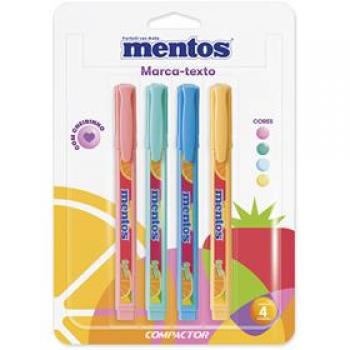 Caneta Marca Texto Destaq Mentos com Cheiro 4 Cores - Compactor - Valor da  Unidade