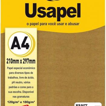 Papel Kraft 120g m/2 Natural com 50 folhas  21x297mm Usapel
