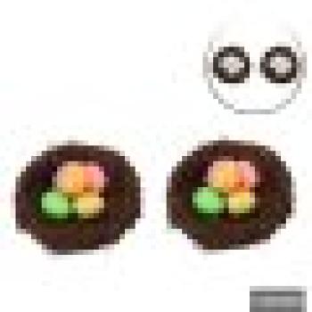 Enfeite de Pascoa Ninho com Ovos 2 Peças - Importado