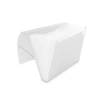 Pasta Sanfonada Plastica A4 5 Divisões --  Transparente -