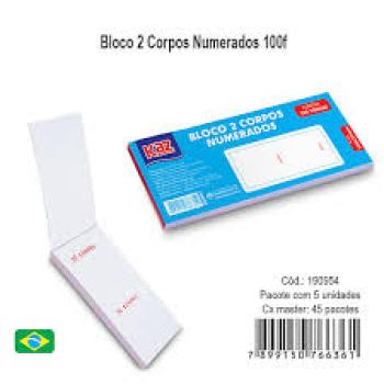 Bloco 2 Corpos Numerados com 100 Fls - Vpa