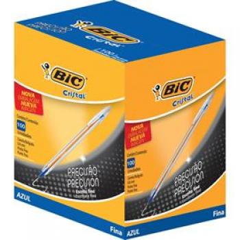 Caneta Esferográfica Bic Cristal Fina Laranja Azul 0 Bic