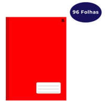 Caderno Brochura 1/4 Capa dura, 96 fls KBOM! Vermelho - Animativa