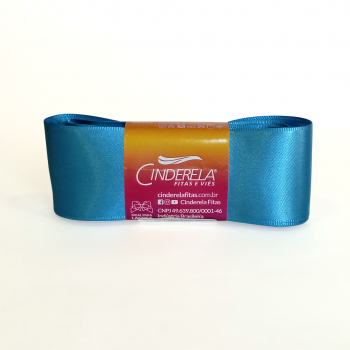 Fita de Cetim Tecida 10mx 38mm Turquesa- Cinderela