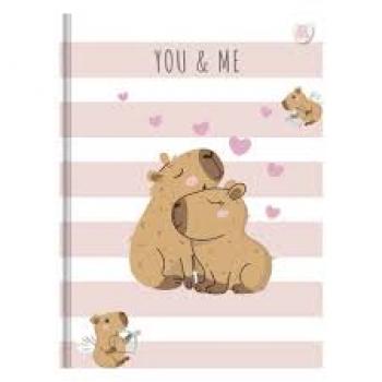 Caderno Colegial Costurado Capycuties - 160 Folhas 179mmx241mm - Animativa