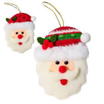 Pendente Cabeça Papai Noel 14 cm Natal