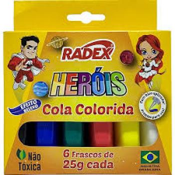 Cola Colorida 6 Cores 25g Cada 6 UN Radex
