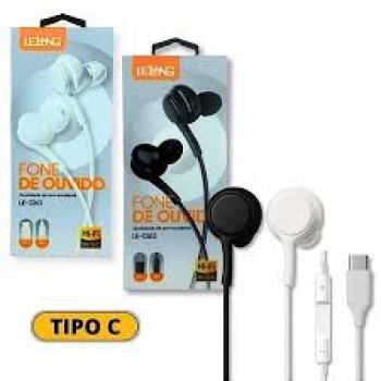 Fone C/Fio Com Entrada Tipo-C LE0263