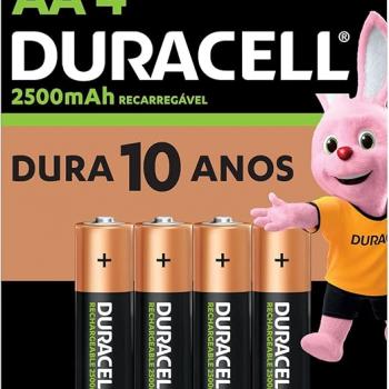 Pilha Alcalina Duracell AA Blister  4 Unidades