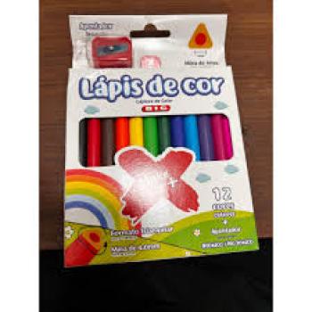Lapis de Cor Jumbo com 12 Cores com Apontador Jumbo- Make+