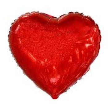 Balão de Ar Metalizado 50 cm Coração Vermelho