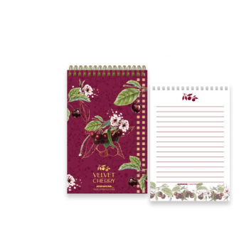 Caderneta Espiral Velvet Cherry com Aroma 80fls - Dani Fernandes