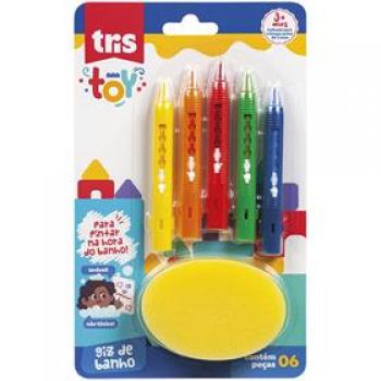 Giz de Cera Jumbo Tris Toy para Banho Apágavel com Esponja - Summit