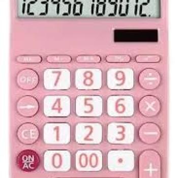 Calculadora de Mesa 12 Digitos Rosa - Alfacell
