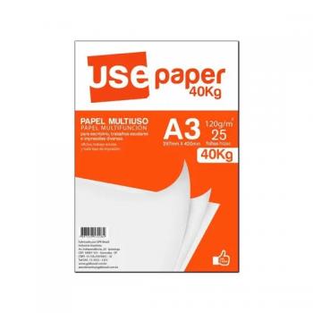 Papel Sulfite A3 Branco 120G – Pacote com 25 Folhas
