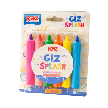 Giz Mágico de Banho Risque e Apague  06 Cores Splash KZ52262