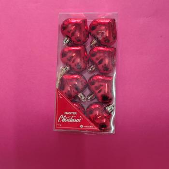 Pendente Coração Vermelho 8 Peças