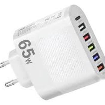 Carregador de Celular 65W cor Preta - Importado