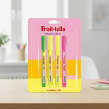 Pincel Marca Texto 3 Cores Fruit-Tella - Compactor - Valor por UNidade
