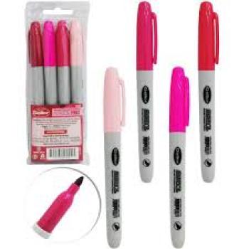 Caneta Permanente 04 Pças Ponto Redonda Rosa
