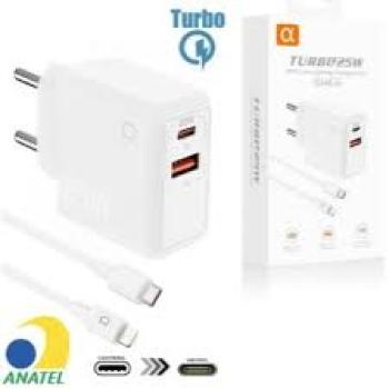 Carregador iPhone 25W 1Usb QC+1Pd Agold CA45-6