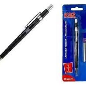 Lapiseira Técnica 0.5mm + 4 Tubo Minas 12 Grafite Kaz